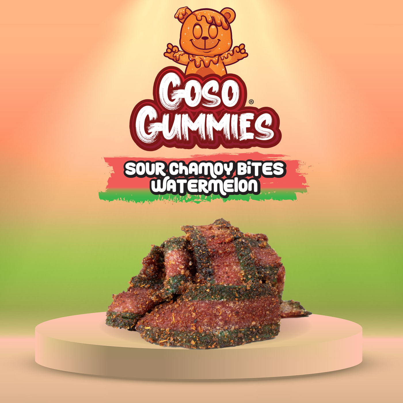 Goso Gummies Sour Chamoy Watermelon Bites - 4oz Bag - Tangy Sweet Snack