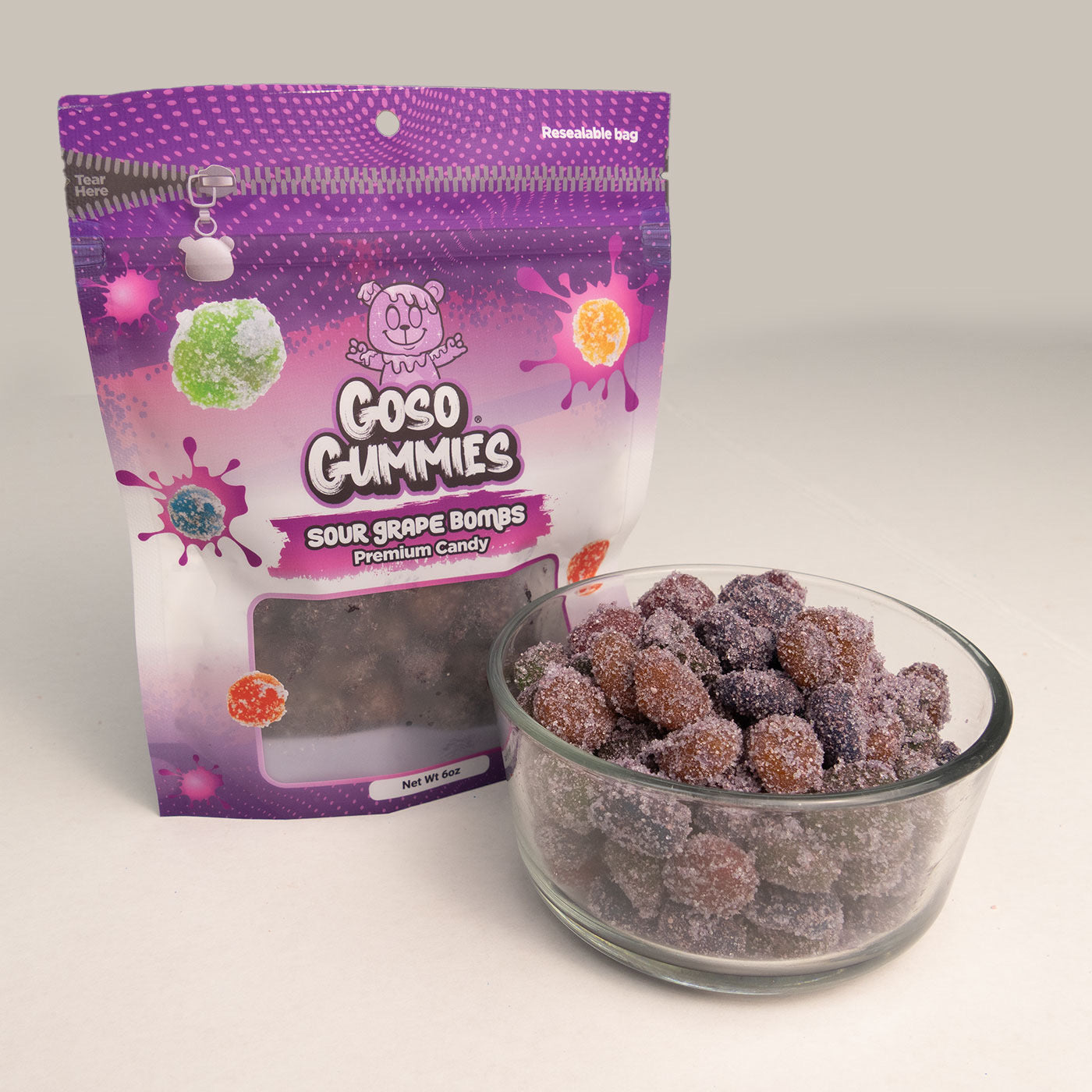 Sour Grape Viral Gusher Bombs - 6oz Bag - Viral Candy