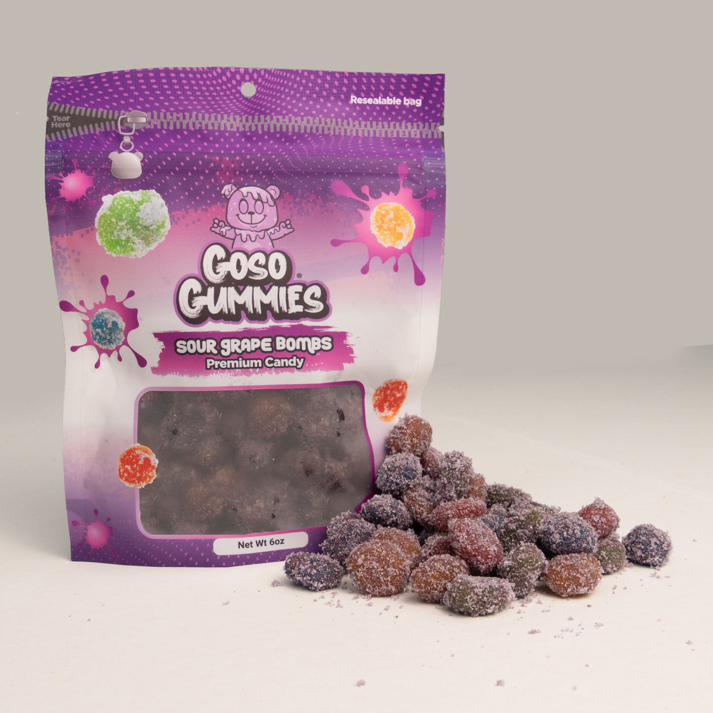 Sour Grape Viral Gusher Bombs - 6oz Bag - Viral Candy