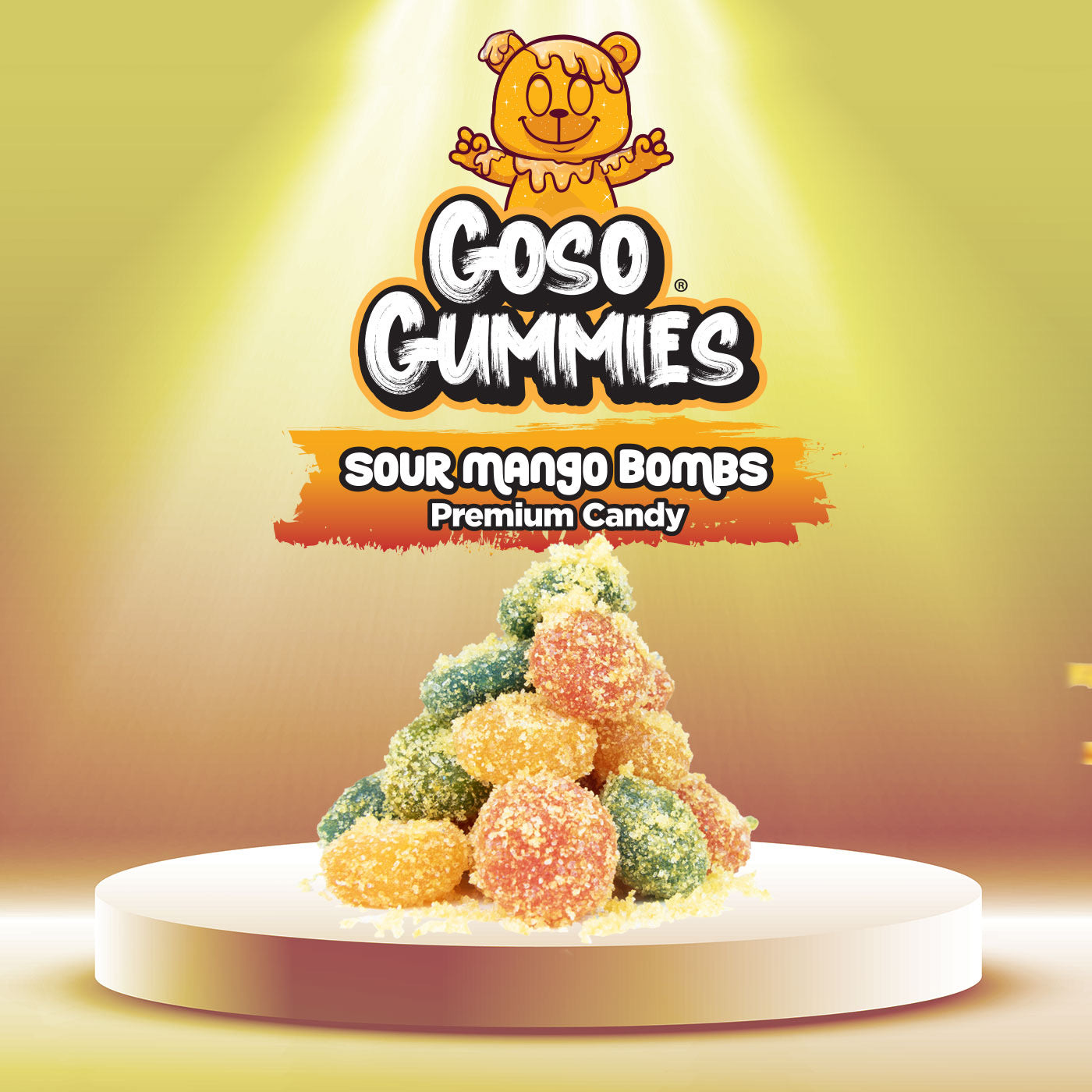 Goso Gummies Sour Mango Viral Gusher Bombs - 6 Ounces - Sour Candy