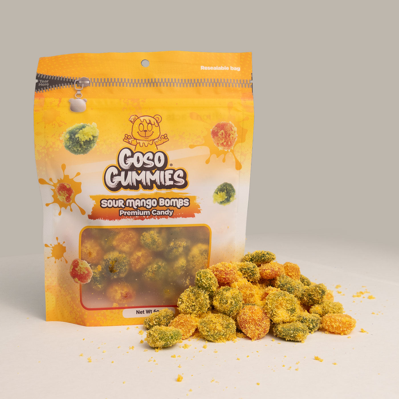 Sour Mango Viral Gusher Bombs - 6 Ounces - Sour Candy