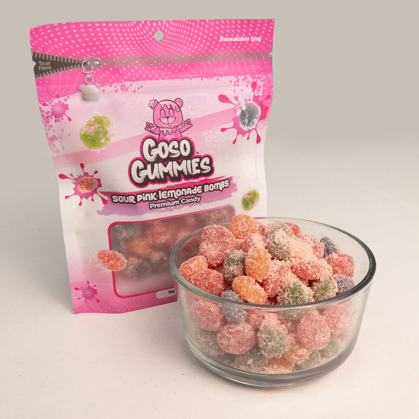 Sour Pink Lemonade Viral Gusher Bombs - 6oz Bag - Candy Snack