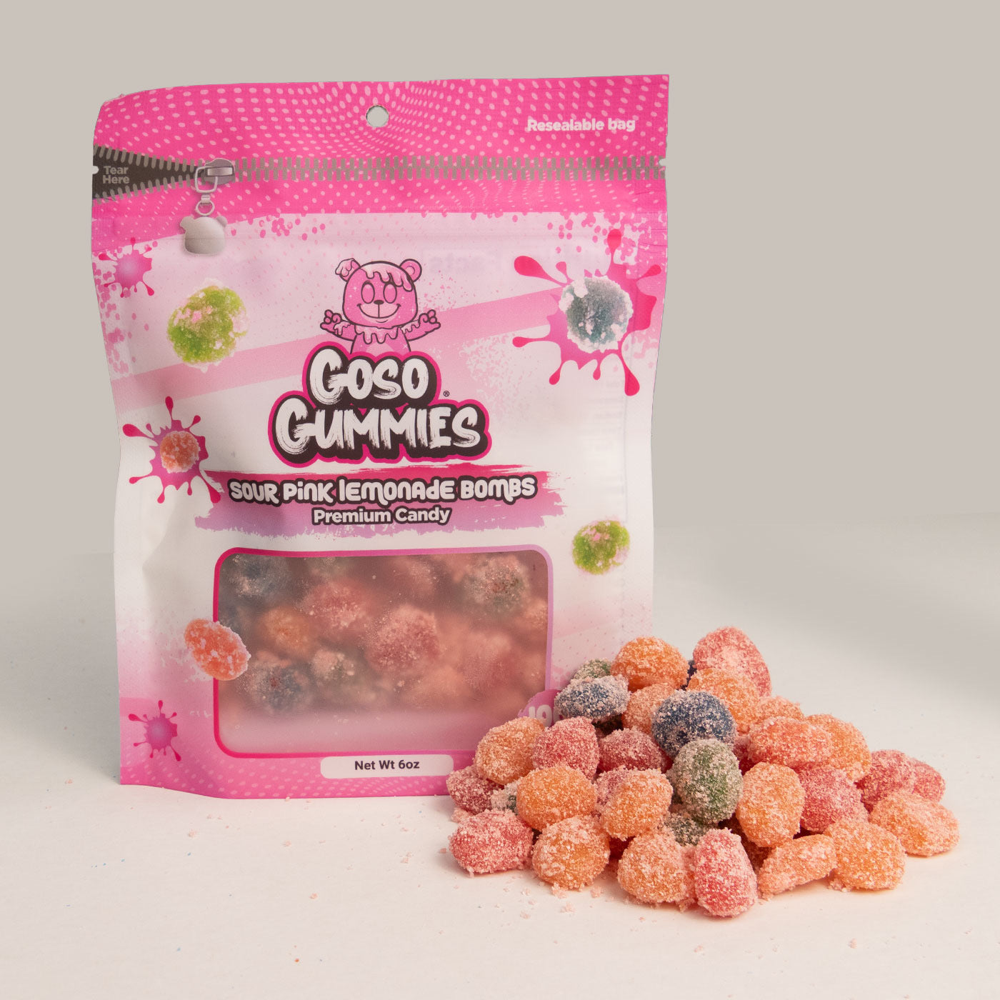 Sour Pink Lemonade Viral Gusher Bombs - 6oz Bag - Candy Snack
