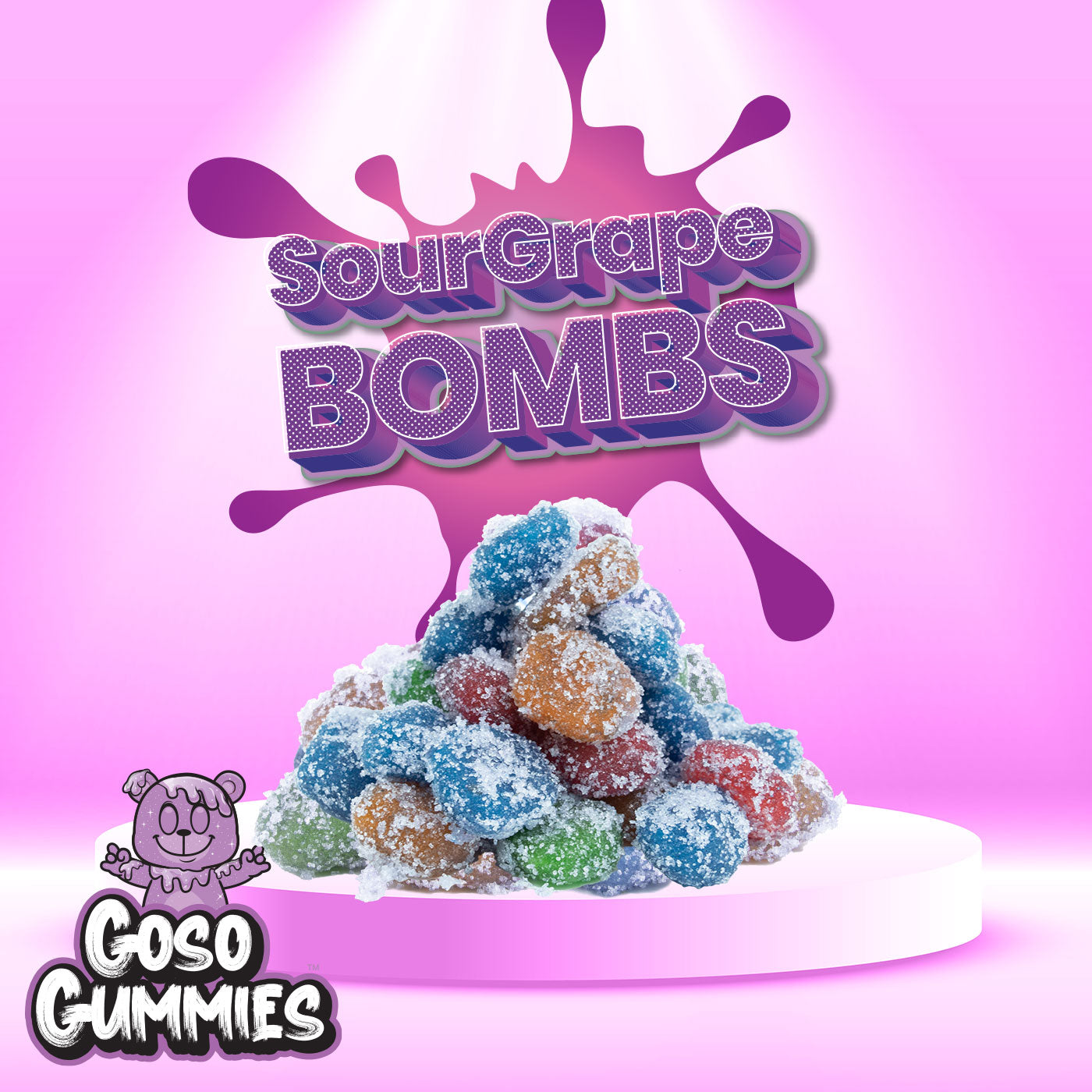 Goso Gummies Sour Grape Gusher Bombs - 6oz Bag - Viral Candy