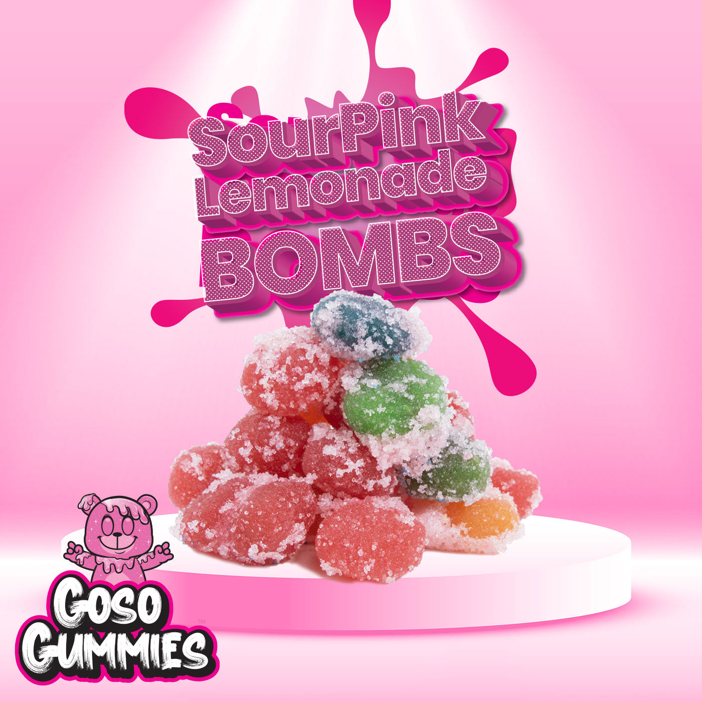 Goso Gummies Sour Pink Lemonade Gusher Bombs - 6oz Bag