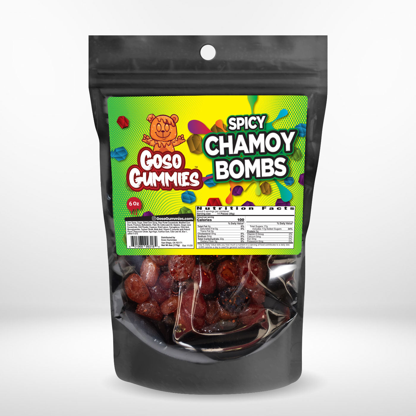 Goso Gummies Spicy Chamoy Gusher Bombs 6oz Bag