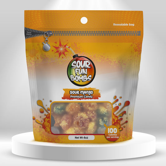 Sour Fun Bombs - Sour Mango Flavor - 4oz Bag