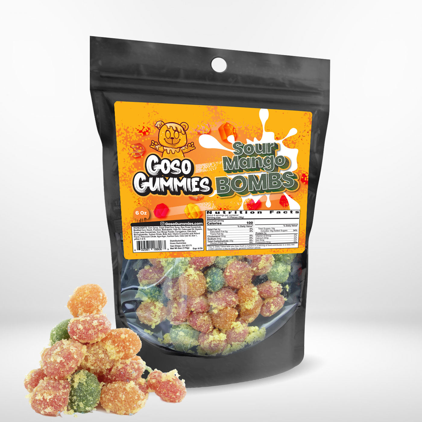 Goso Gummies Viral Sour Mango Gushers 6oz Bag