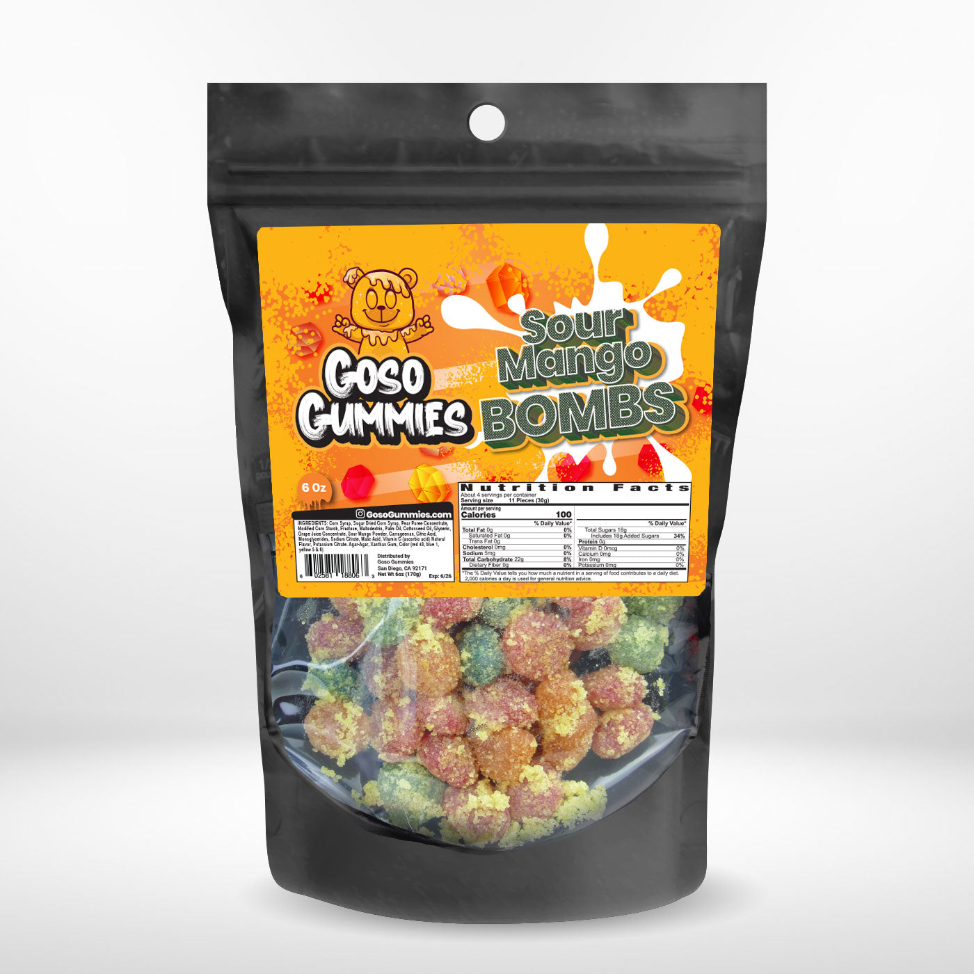 Goso Gummies Viral Sour Mango Gushers 6oz Bag