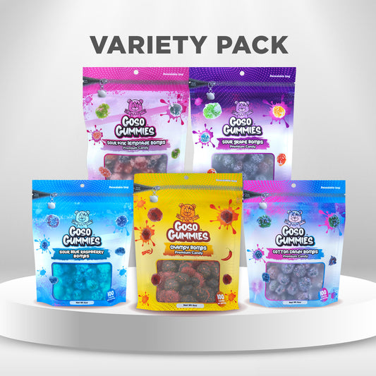 Sweet Sour & Spicy Viral Gusher Bombs - Variety 5-Pack - 30 Ounce Bundle - Viral Gushers