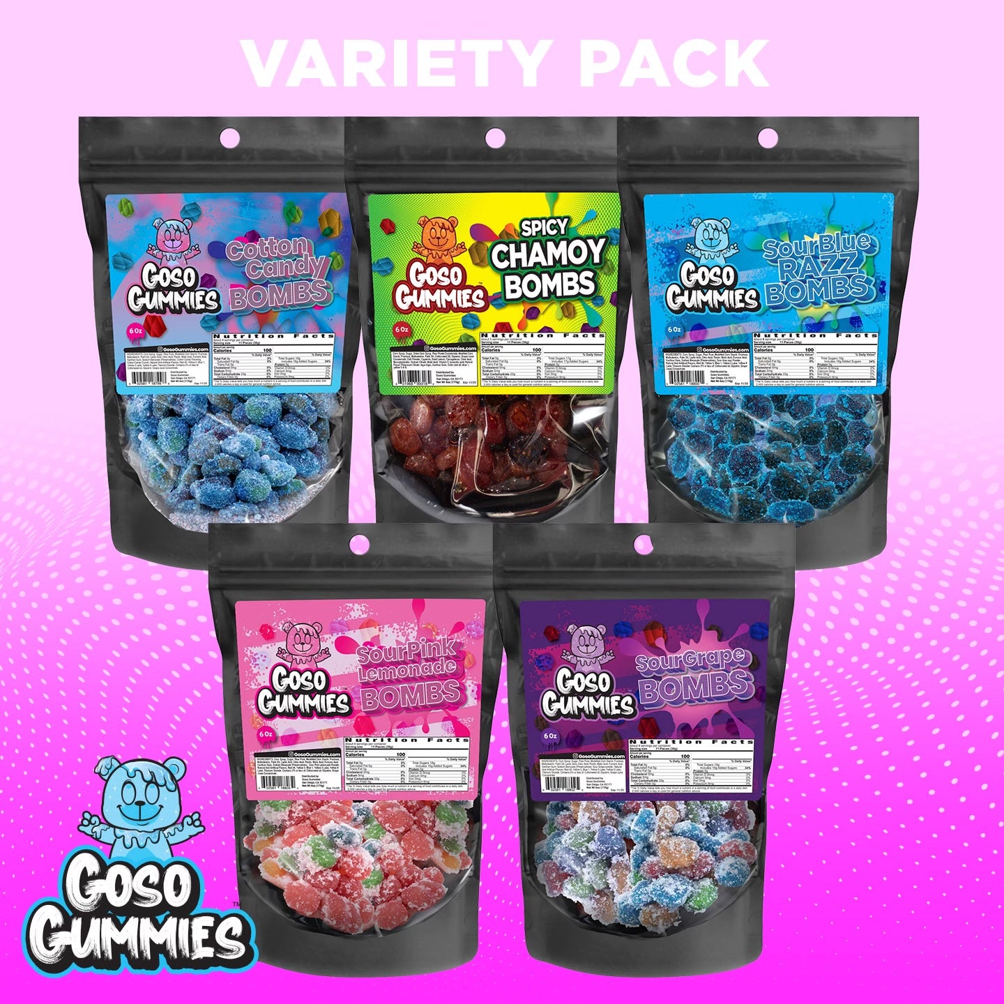 Goso Gummies - The Ultimate 5 Pack of Gusher Bombs