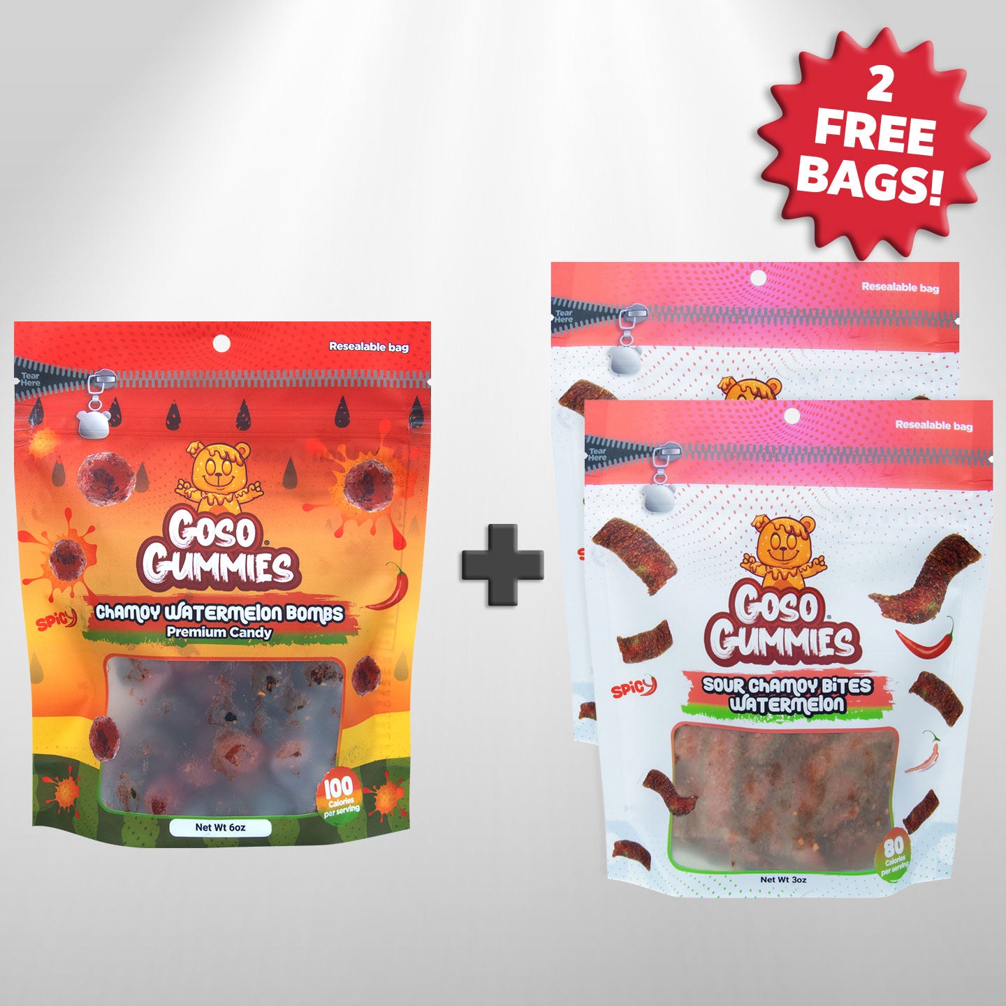 Viral Chamoy Watermelon Gusher Bombs + 2 FREE Sour Watermelon Chamoy Bites Bags - Viral Candy Deal – Free Gift